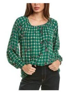 CAbi Voyage Blouse Green NWOT Small